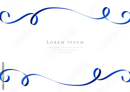 blue ribbon vector design frame