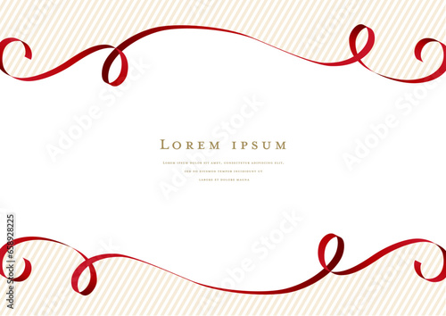 red ribbon vector design frame