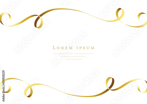 gold ribbon vector design frame