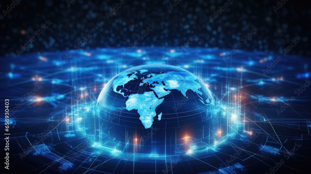 global world network and telecommunication connection concept, Generative AI global world network and telecommunication connection concept, Generative AI