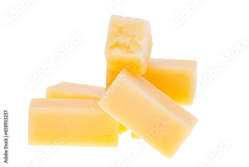 pieces of cheese isolated