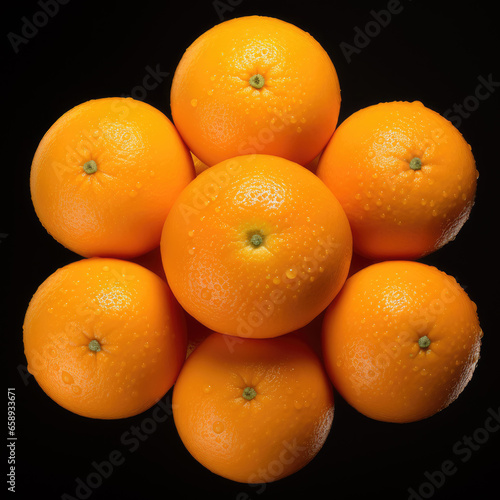 Isolated, surreal photograph of a close up of oranges. Whole circle. Close up shot