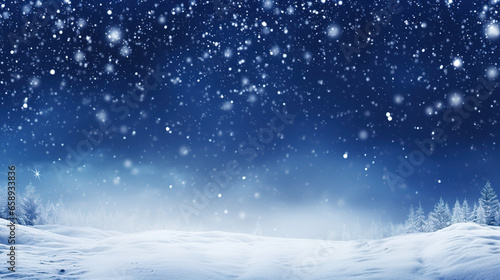 Snowy background a winter wonderland, tranquil scenery, natural beauty, template, banner © IonelV
