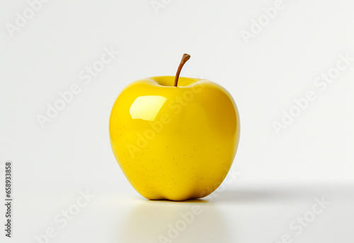 Yellow apple isolated on white background with clipping path