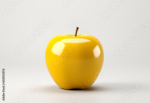 Yellow apple isolated on white background with clipping path