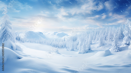 Winter background, tranquil scenery, natural beauty, template, banner © IonelV