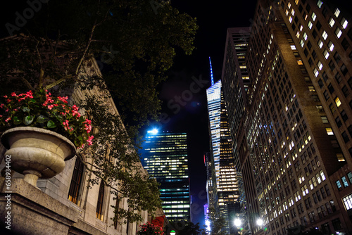 Night View of 42nd Street in Manhattan, New York City photo