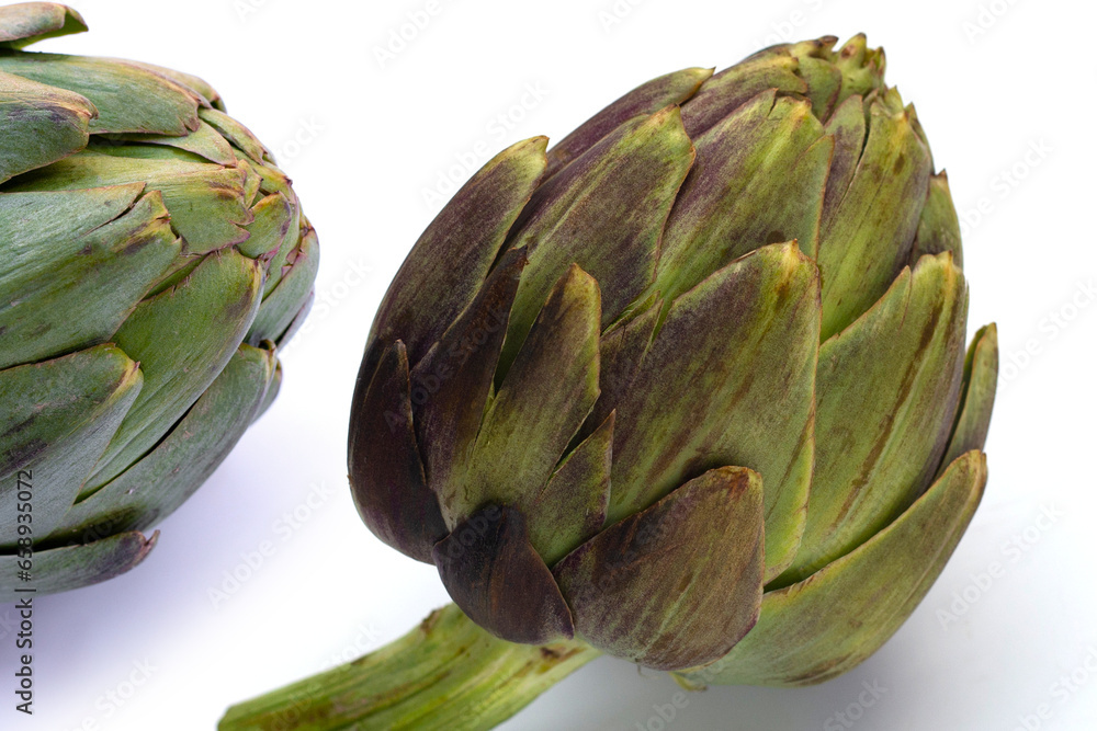 Obraz premium Fresh artichoke on white background.