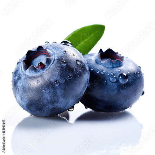 a delicious fresh blueberry on a white background