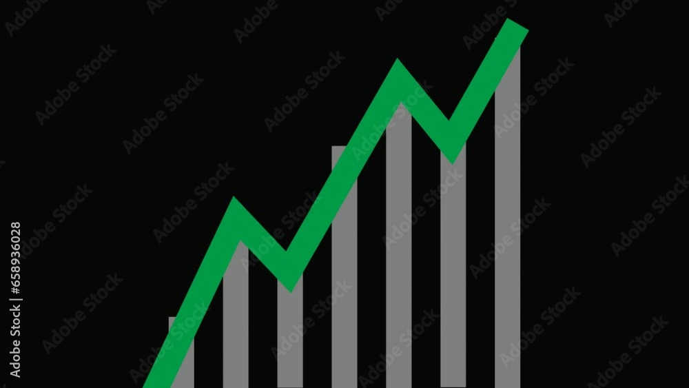 Animation of a rising investment diagram with MOV format and black background Animation of a rising investment diagram with MOV format and black background