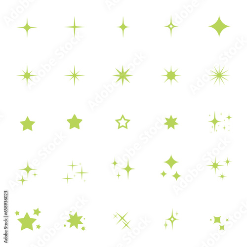 star icon pack. star symbol pack. isolated background. cute and minimalist. © Valbyss