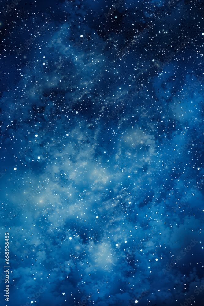 Glittering galaxies in expansive starlit skies background with empty space for text 