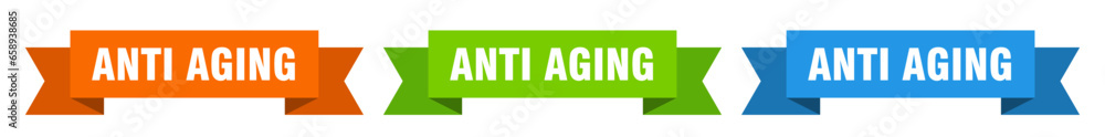 anti aging ribbon. anti aging isolated paper sign. banner anti aging ribbon. anti aging isolated paper sign. banner