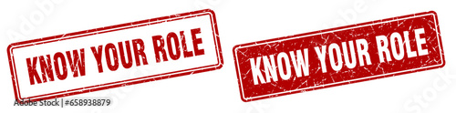 know your role stamp set. know your role square grunge sign