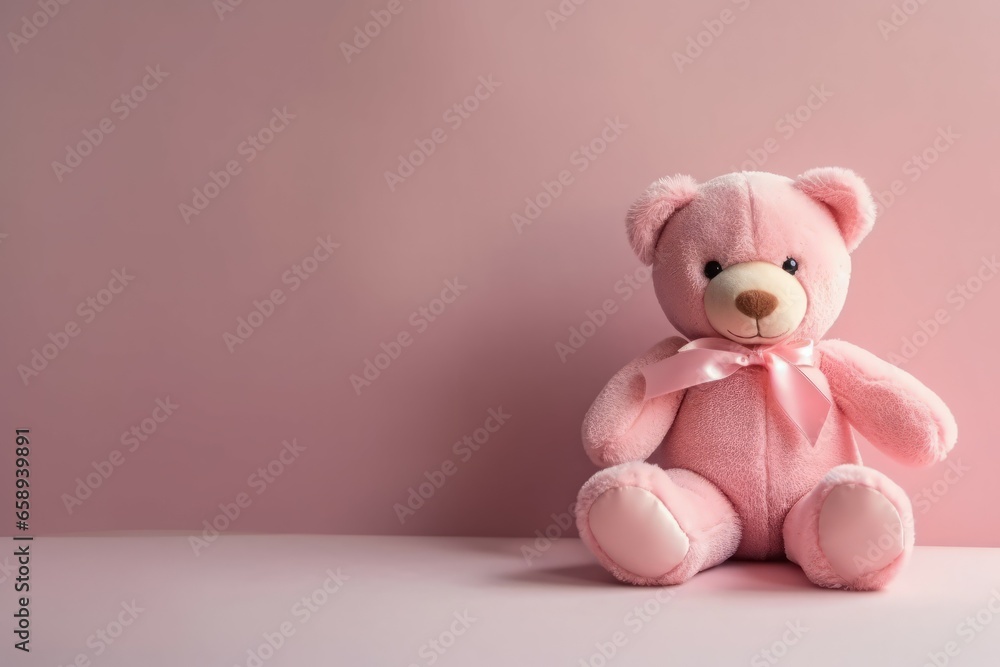 Pink bear toy. Baby gift. Generate Ai Pink bear toy. Baby gift. Generate Ai
