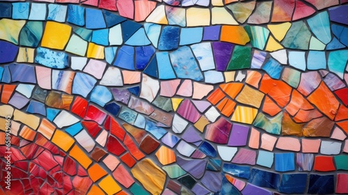 colorful mosaic background. Generative AI