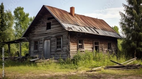 old wooden house. Generative AI © ArtSpree