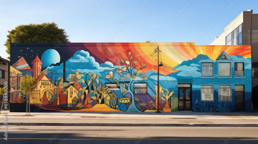 Naklejka premium graffiti on the wall. Generative AI