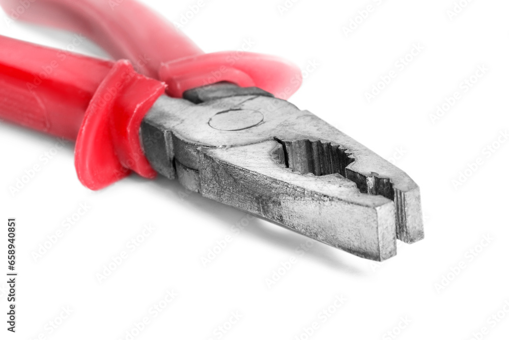 Steel pliers isolated
