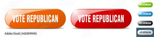vote republican button. key. sign. push button set