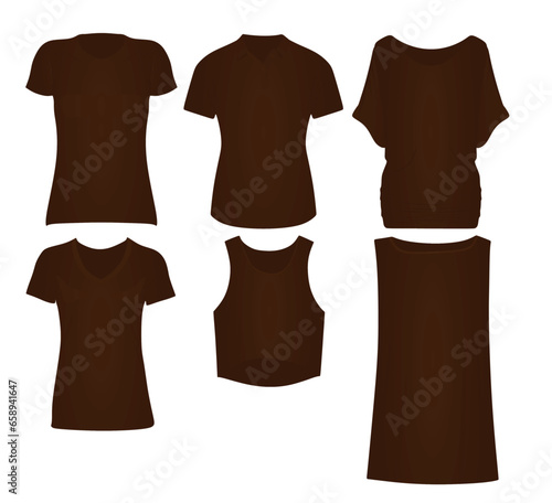 T shirt, polo t shirt, shirt, and sweatshirt set. vector illustration photo