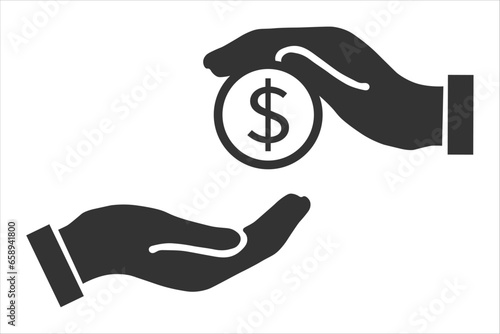 Give alms icon. Pay vector ilustration.