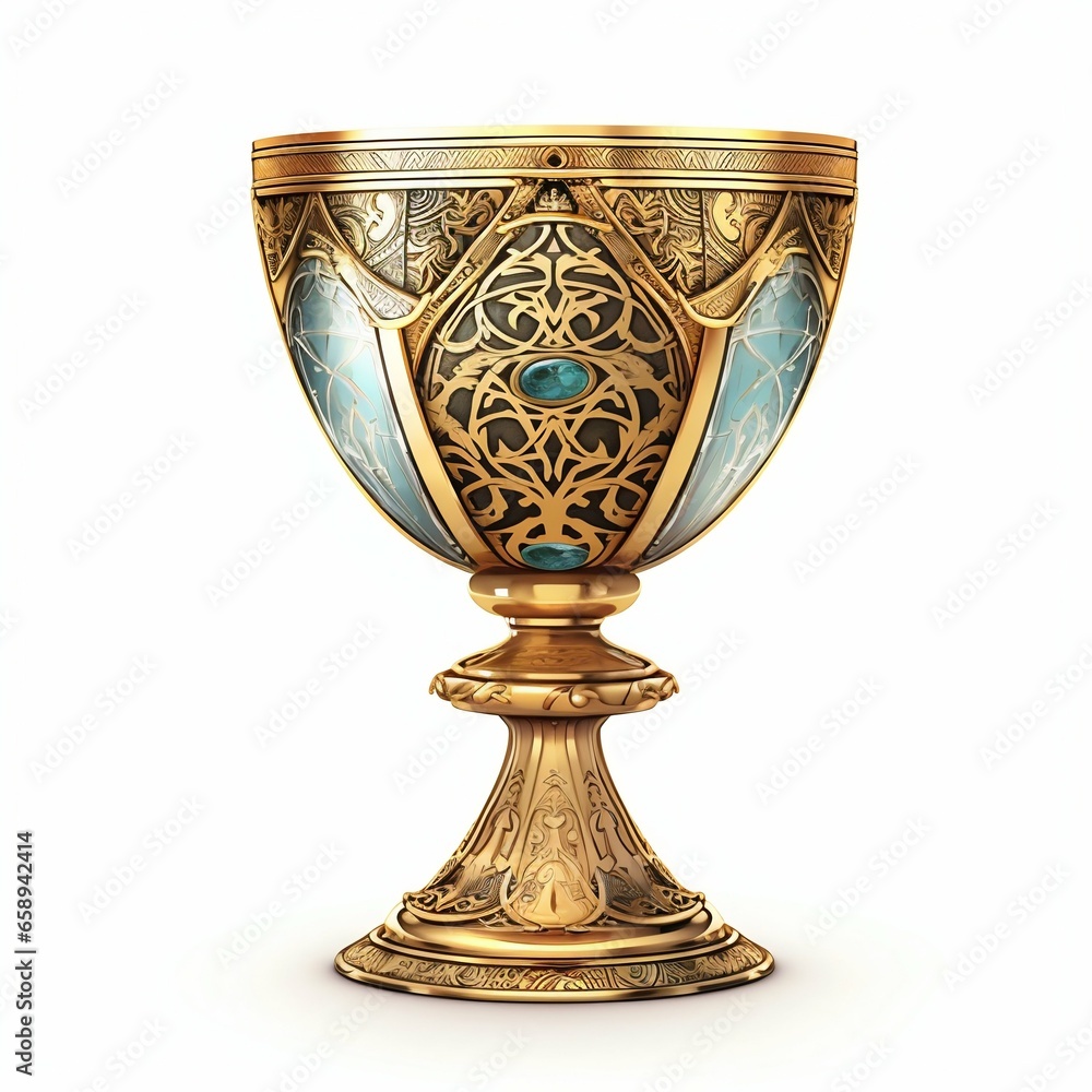 Ancient Chalice Isolated on White Background. Generative ai Ancient Chalice Isolated on White Background. Generative ai