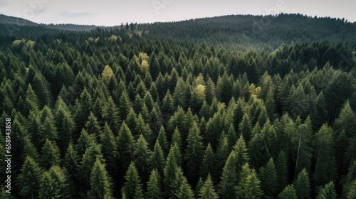 A bird's eye view of a pine forest naturalism anamorphic © tydeline