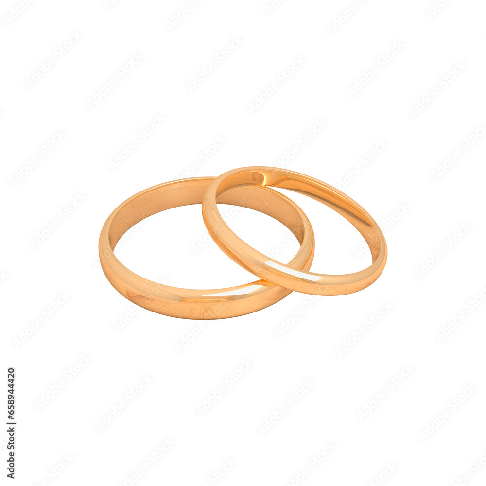 Male and female wedding rings, 3D rendering. Male and female wedding rings, 3D rendering.
