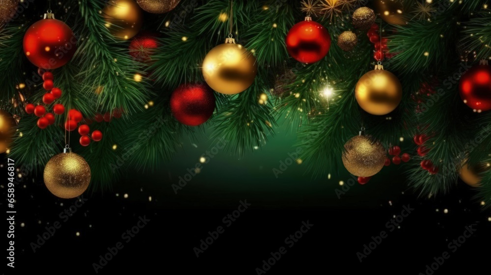 Christmas background with pine branches