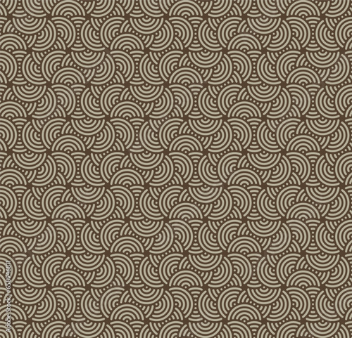 Arcs or ripples. Charming seamless pattern in Art Deco style. Foreground and background colors can be changed. Vector illustration