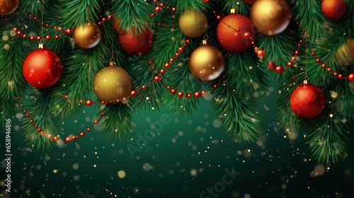 Christmas background with pine branches