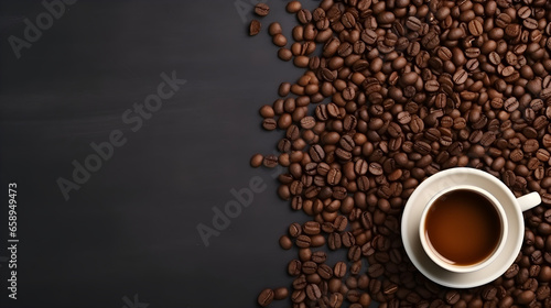 Roasted Coffee Beans Close Up - Generated by Generative AI © Roman