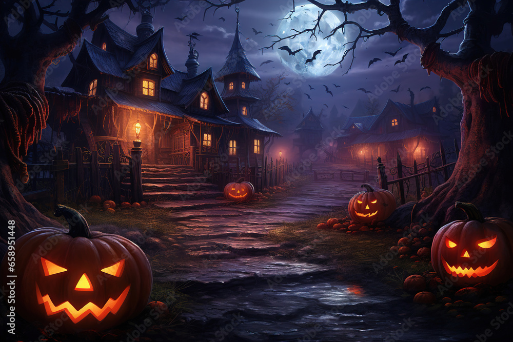 halloween pumpkin background.Generative Ai