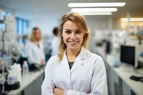 portrait Female biotechnologist smiling at the camera