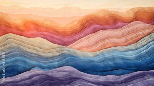 Abstract multi-colored background of smooth wavy lines