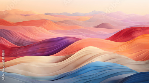 Abstract background of multi-colored mountains from lines and brush strokes