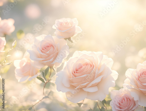 Beautiful roses in the garden. AI