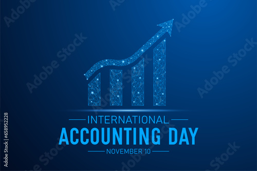 International accounting day, november 10. Low poly style design. Holiday concept for banner vector isolated on geometric background.