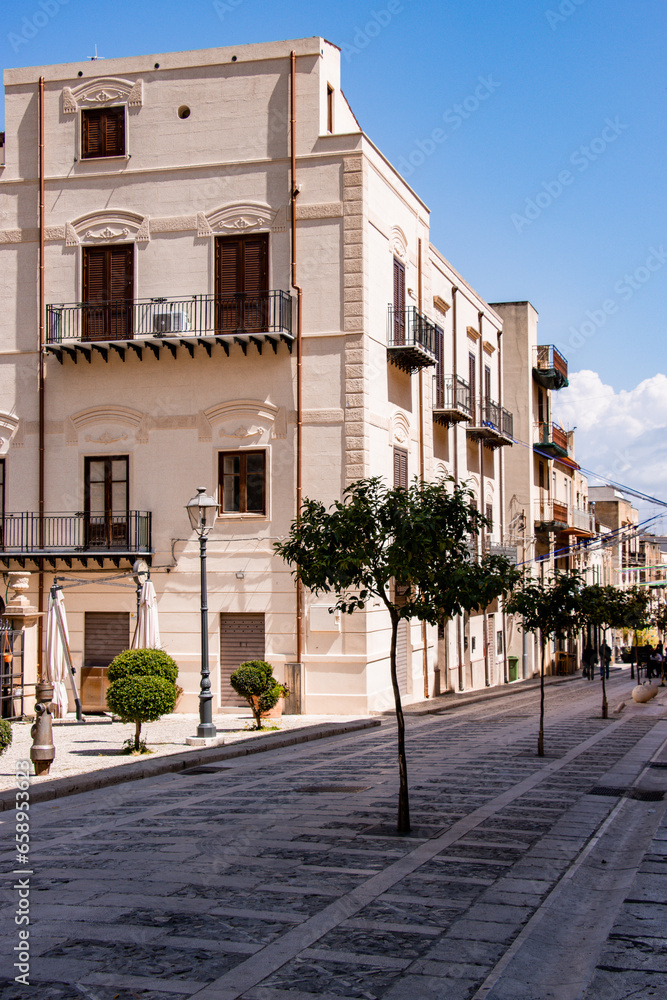 Old Town Italy Sicily Town Castellammare del Golfo Street View Travel 