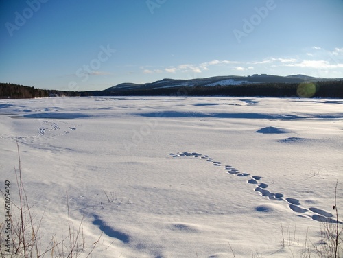 vew to the river in the North of Sweden in March