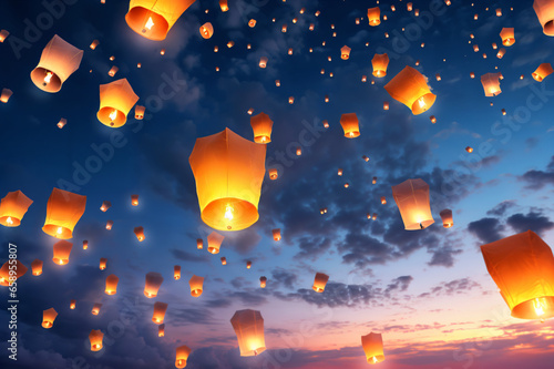Flying sky lanterns,chinese Kongming lanterns, prayer lanterns,chinese new year lantern