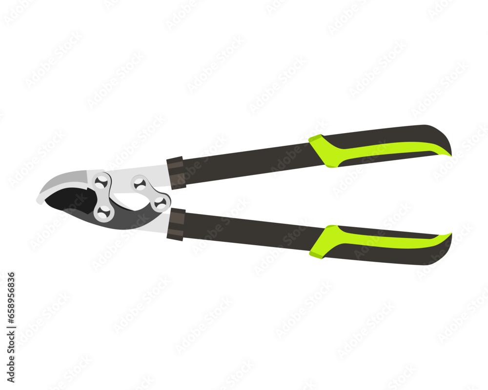 Obraz premium Vector Illustration of Pruning Shears, Garden Tools Flower Scissors isolated on white background. Gardening hand tools
