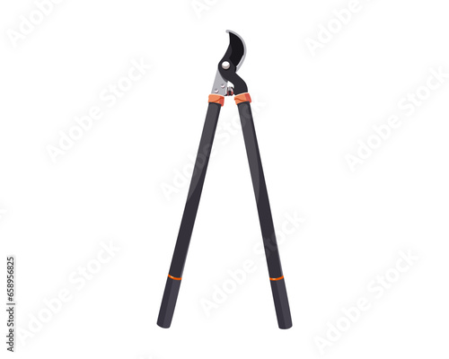 Vector Illustration of Pruning Shears, Garden Tools Flower Scissors isolated on white background. Gardening hand tools