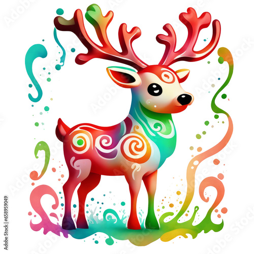 cute reindeer fantasy art for christmas