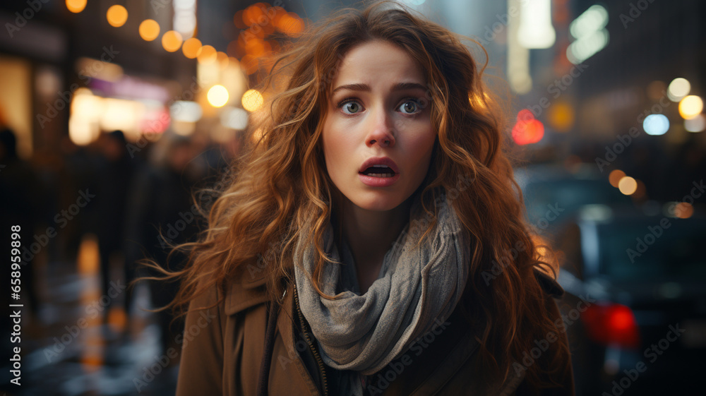 portrait of a beautiful girl on the street portrait of a beautiful girl on the street