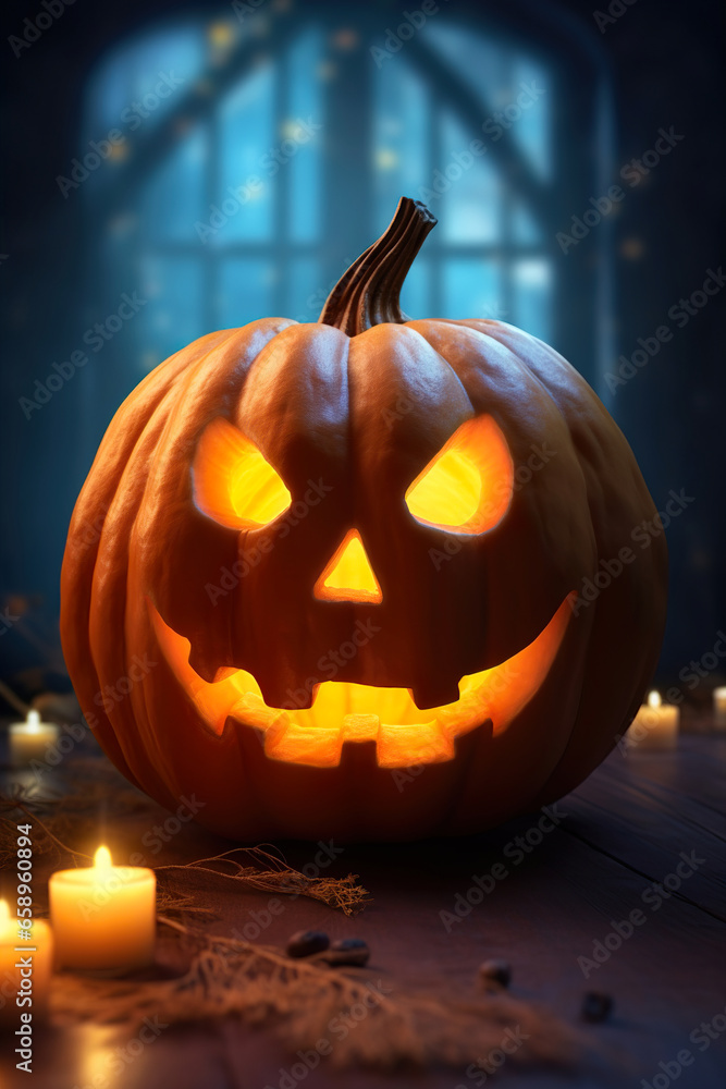 halloween pumpkin.Generative Ai halloween pumpkin.Generative Ai