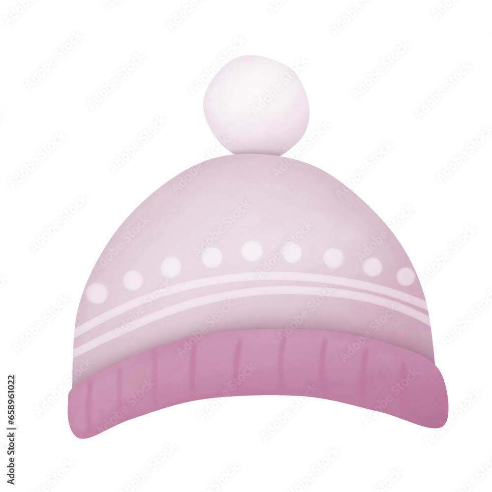 Cartoon drawing of a cute winter wool hat, hand-drawn illustration. Cartoon drawing of a cute winter wool hat, hand-drawn illustration.
