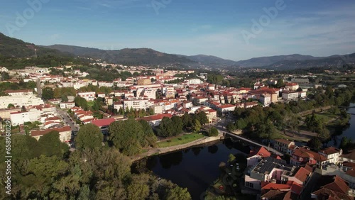 Aerial View City of Arcos de Valdevez Portugal 4k photo