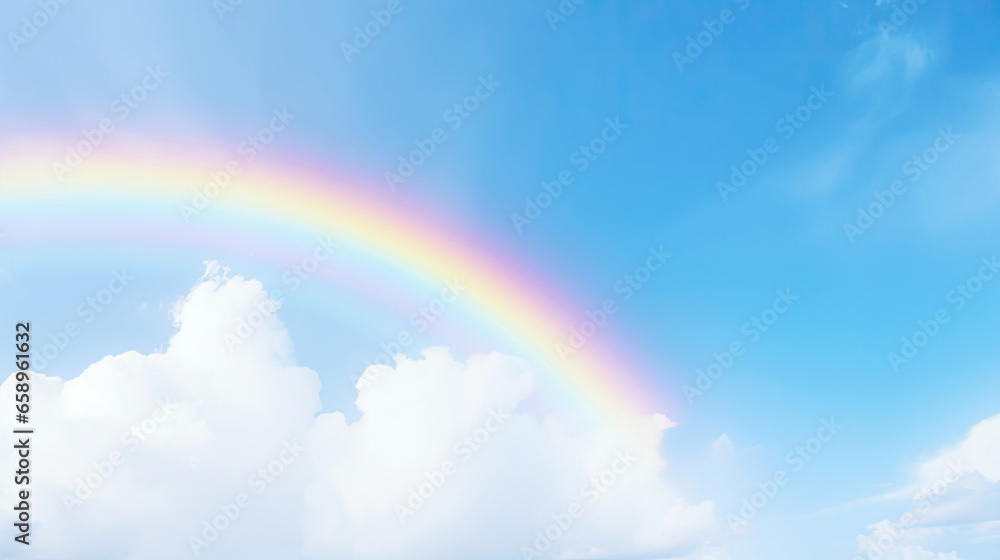 rainbow and clouds banner